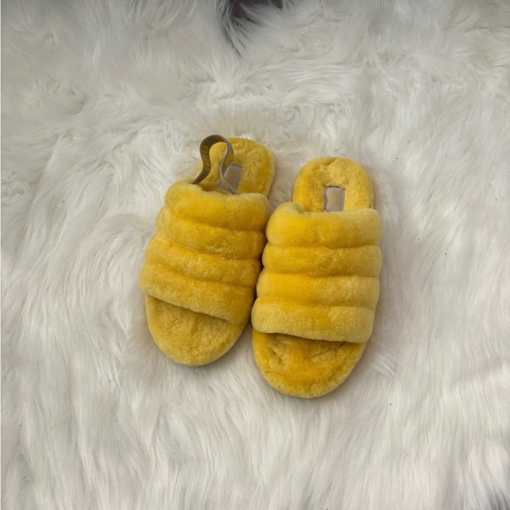 Cozy Yellow Fuzzy Slippers UGG